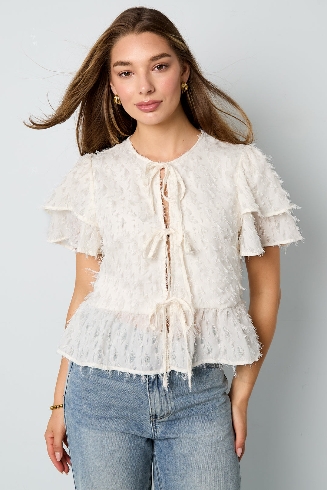 Tops met korte mouwen Effen kleur Elegant Lente/Zomer