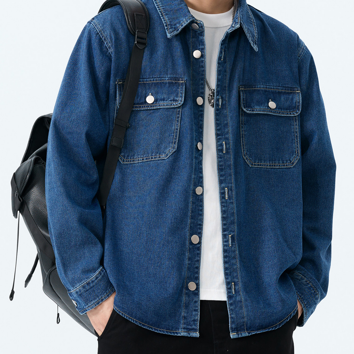 Mens Denim Long Sleeve Shirt