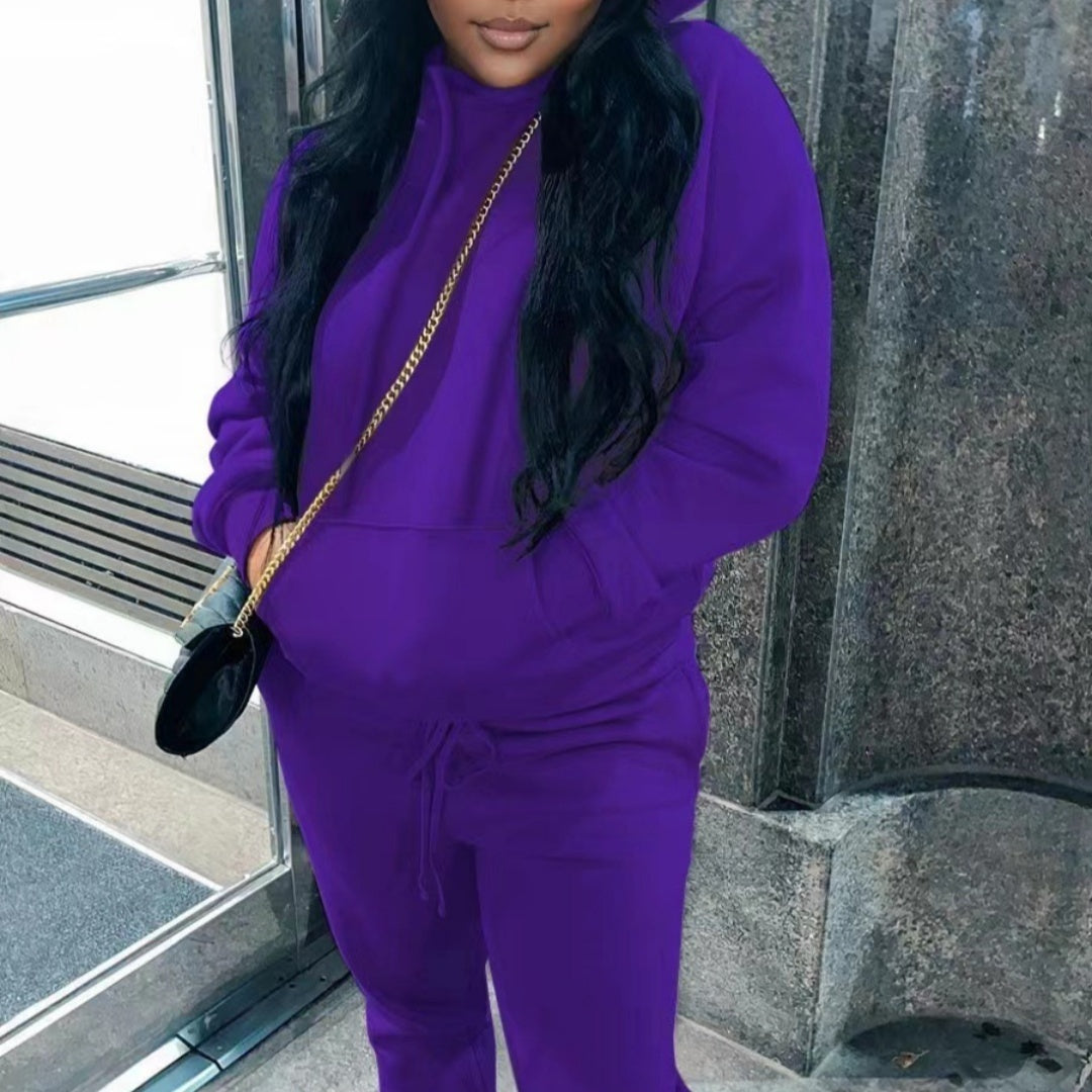 Dames geborstelde tweedelig casual sportpak