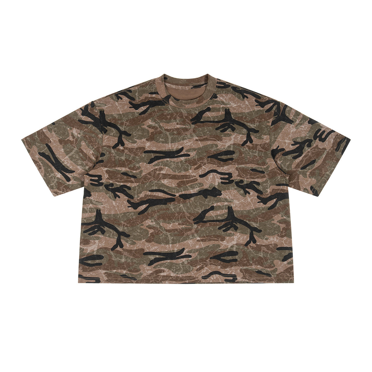 Men's Pure Cotton Camouflage Print Round Neck Short Sleeve Loose T-Shirt
