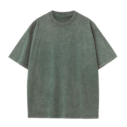 Oversized Washed Cotton T-shirt with Batik Print