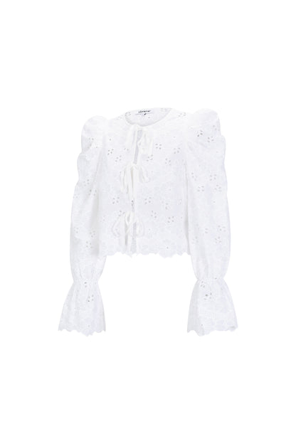 Crochet top met strikken