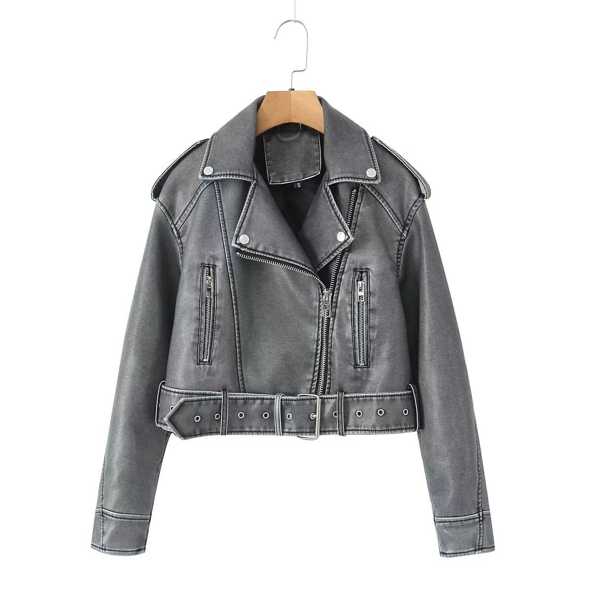 Turn-down collar loose-fitting coat