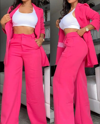 Elegant Solid Color Women's Suit Set