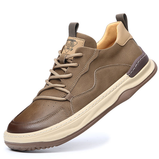 Echte leren casual ademende vetersneakers voor heren