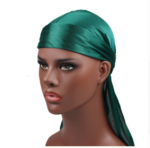 Silk satin long braided hair pirate hat