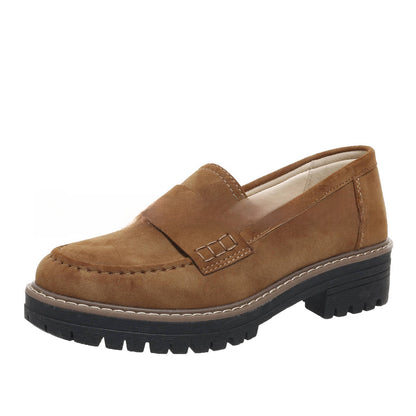 Dames loafers met dikke hak