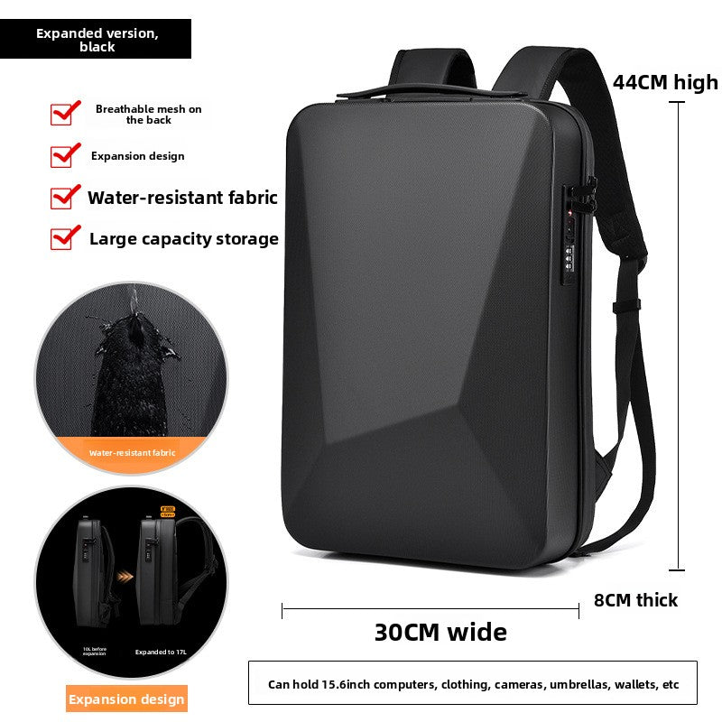 Large-capacity lockable commuter laptop bag