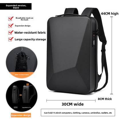 Large-capacity lockable commuter laptop bag