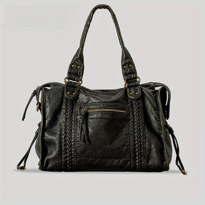 Women Soft Washed Leather Shoulder Bag