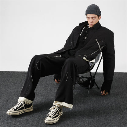 Heren Designer Colbert Met Ruwe Zoom En Ketting Detail