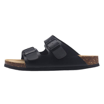 Buckle Flats Cork Slippers