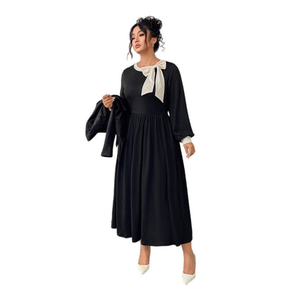 Womens Retro Bow Detail Spandex Dress