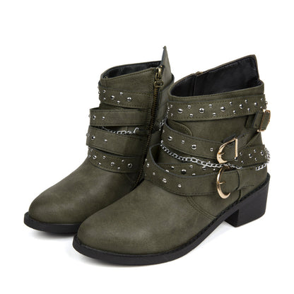 Punk Style Mid-Calf Boots