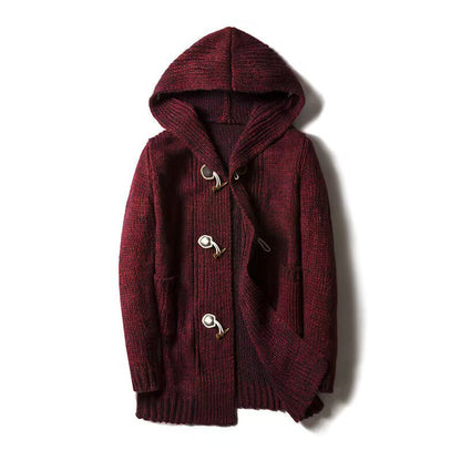 Mens Hooded Knit Cardigan
