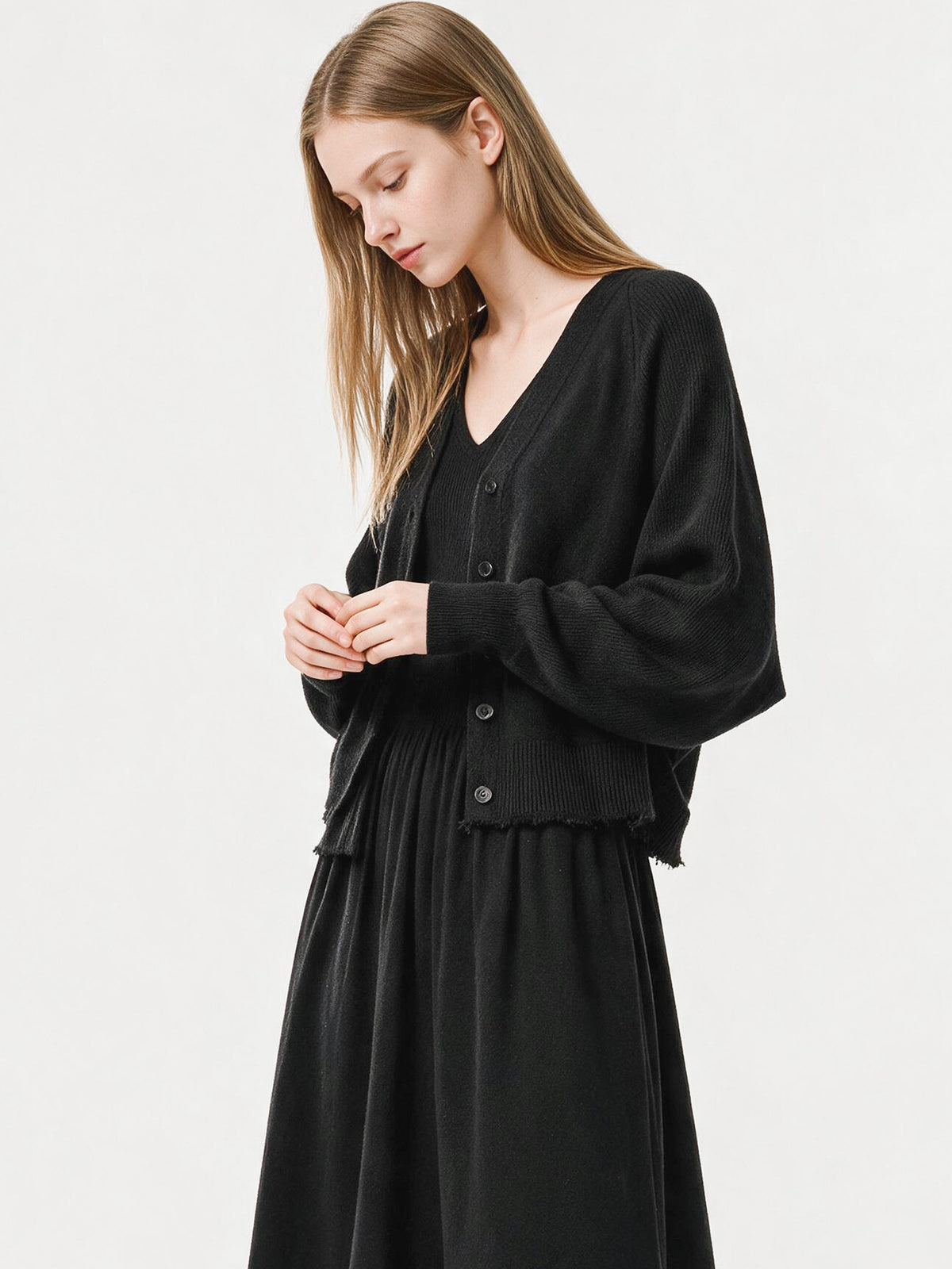 Women's V-Neck Short Sleeve Knit Dress