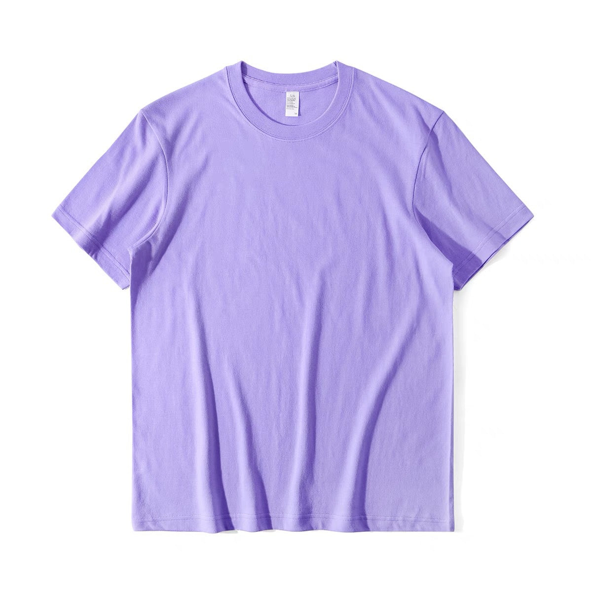 small neckline cotton loose short sleeve solid color bottoming T-shirt