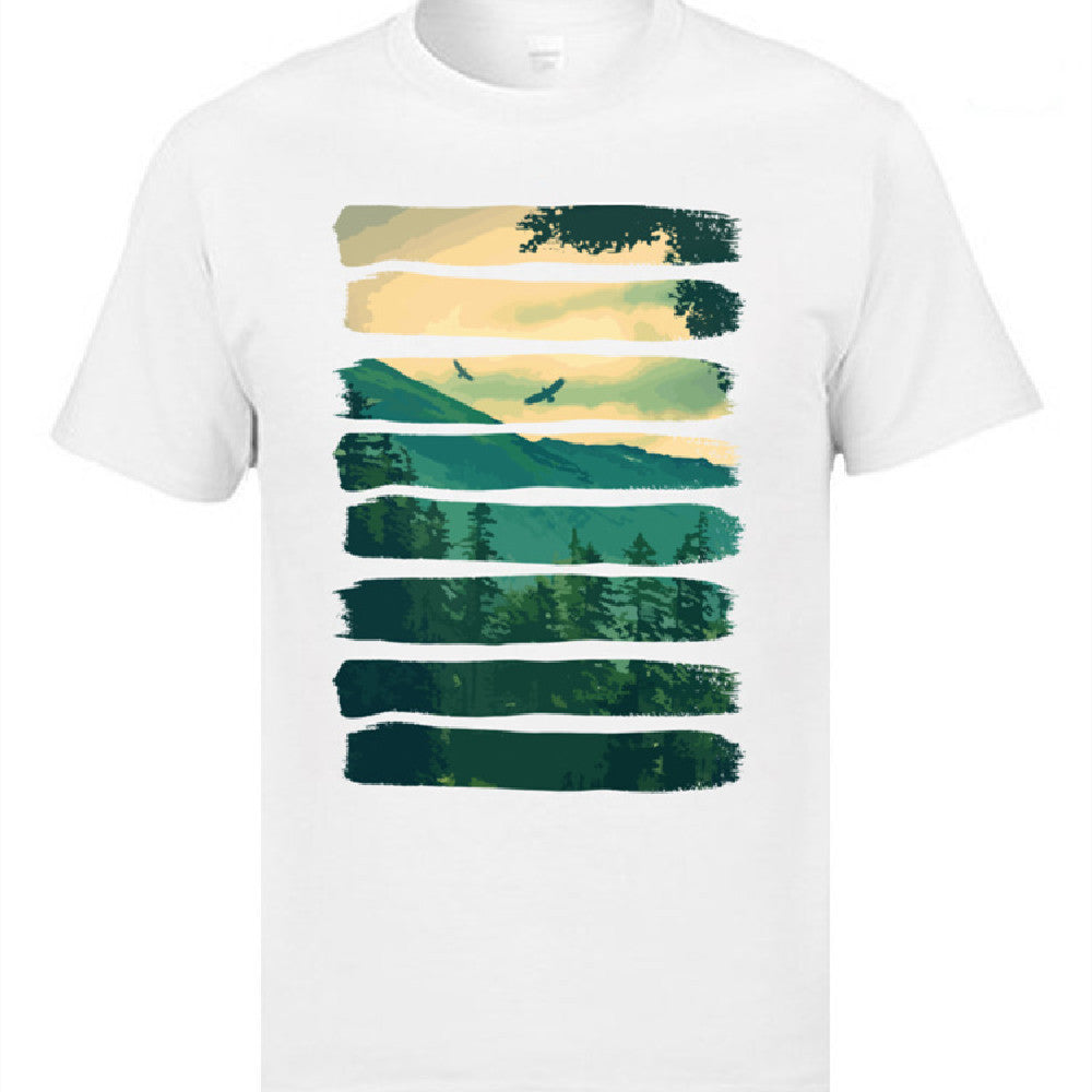 Hill Ridge Mountain Landschap Wit T-shirt