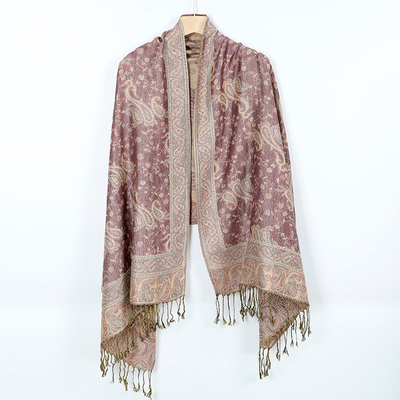 Women's Jacquard Imitation Cashmere Shawl Wrap Long Scarf