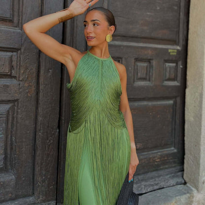 Elegant Halter Neck Long Dress