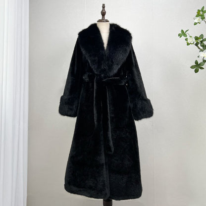 Elegant Socialite Eco-friendly Fur Coat