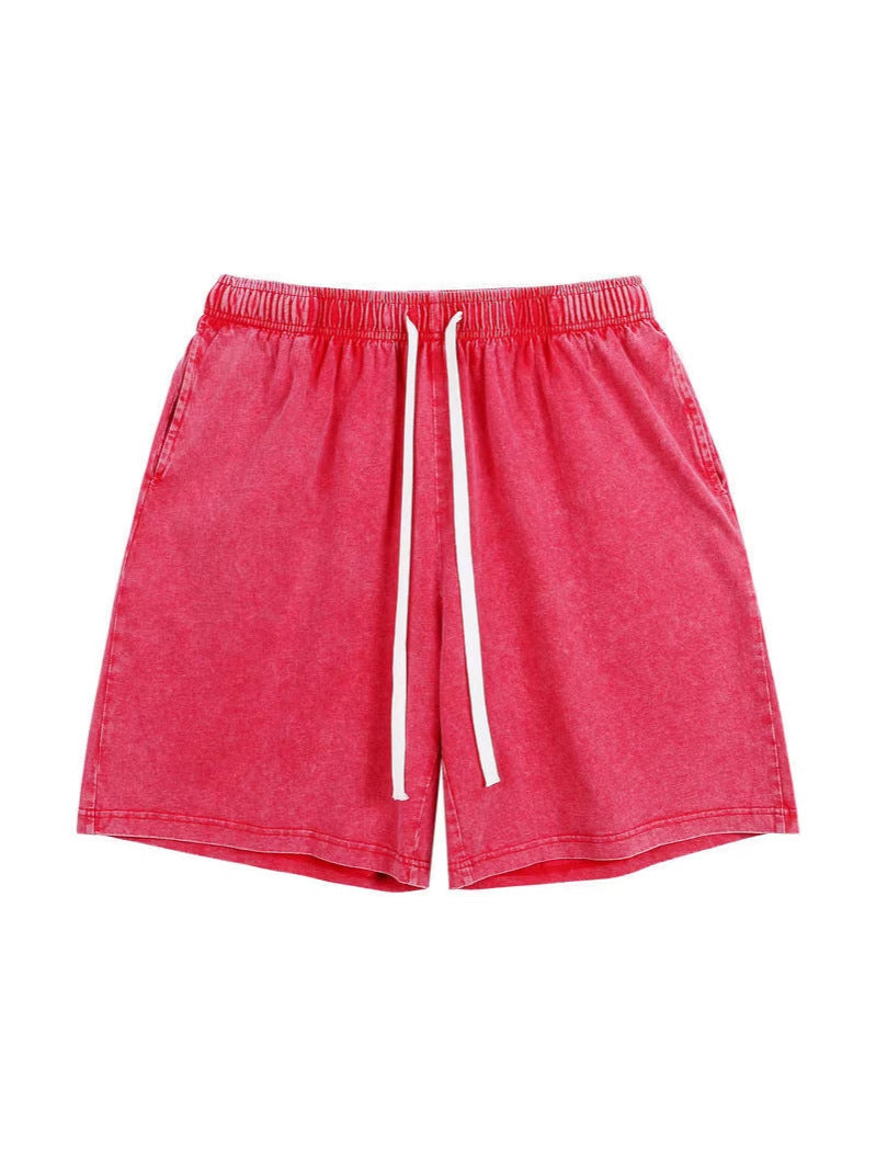 Mens Washed Cotton Wide Leg Shorts