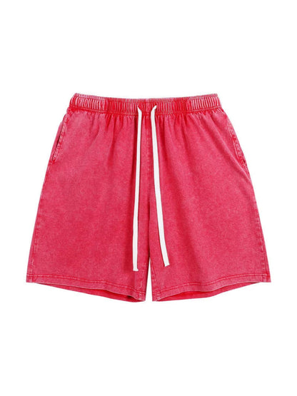 Mens Washed Cotton Wide Leg Shorts