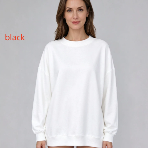 Womens Casual Knitted Pullover Long Sleeve Round Neck Loose Fit Autumn Top