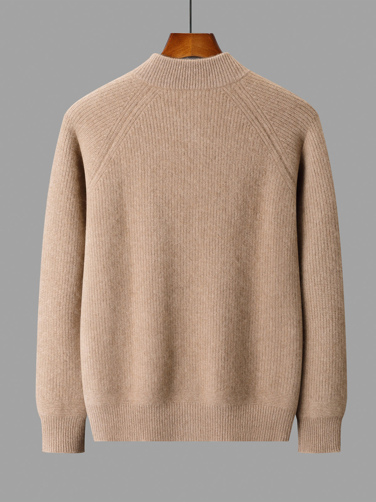 Men's Pure Cashmere V-Neck Cardigan Sweater Solid Color Long Sleeve Buttoned Knitwear