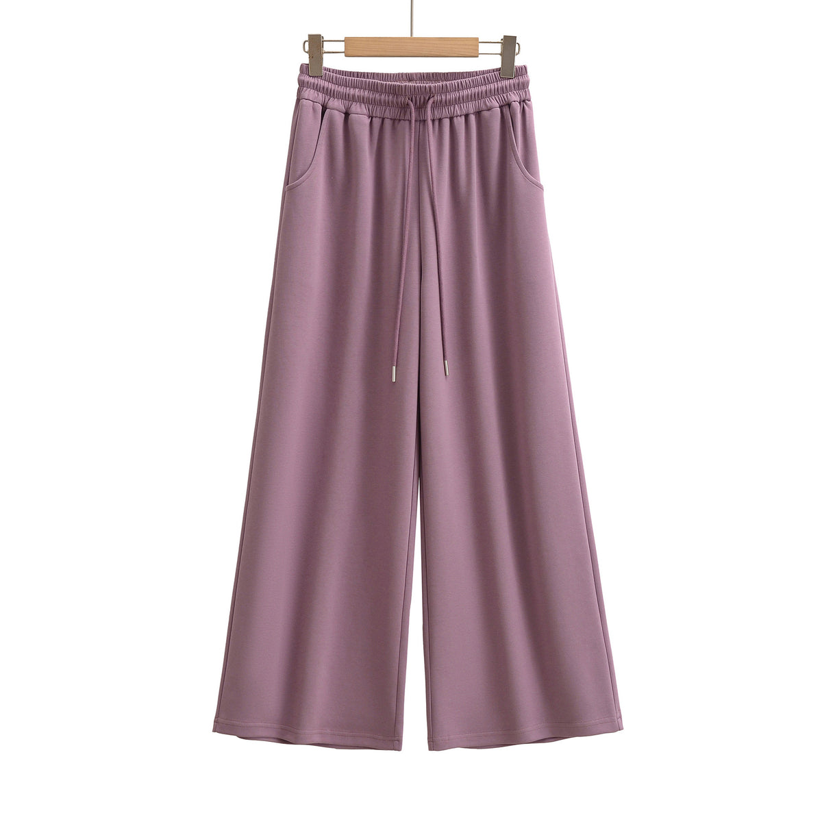 Drawstring Elastic Waist Straight Pants for Women