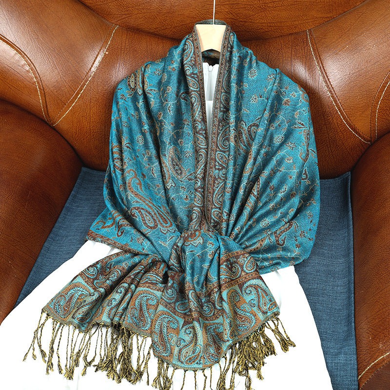Women's Jacquard Imitation Cashmere Shawl Wrap Long Scarf