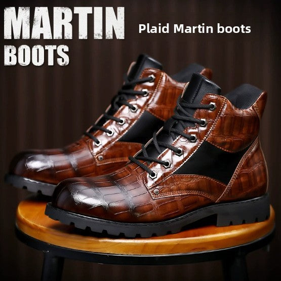 Classic Stone Texture Riding Boots