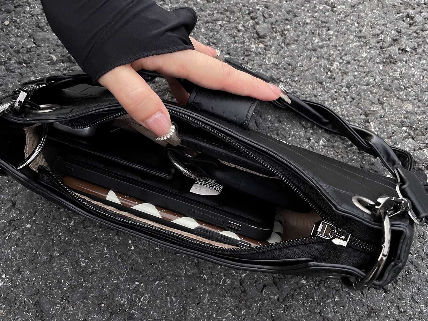 Nicheontwerp met hoogwaardige textuur baguettetas in westerse stijl