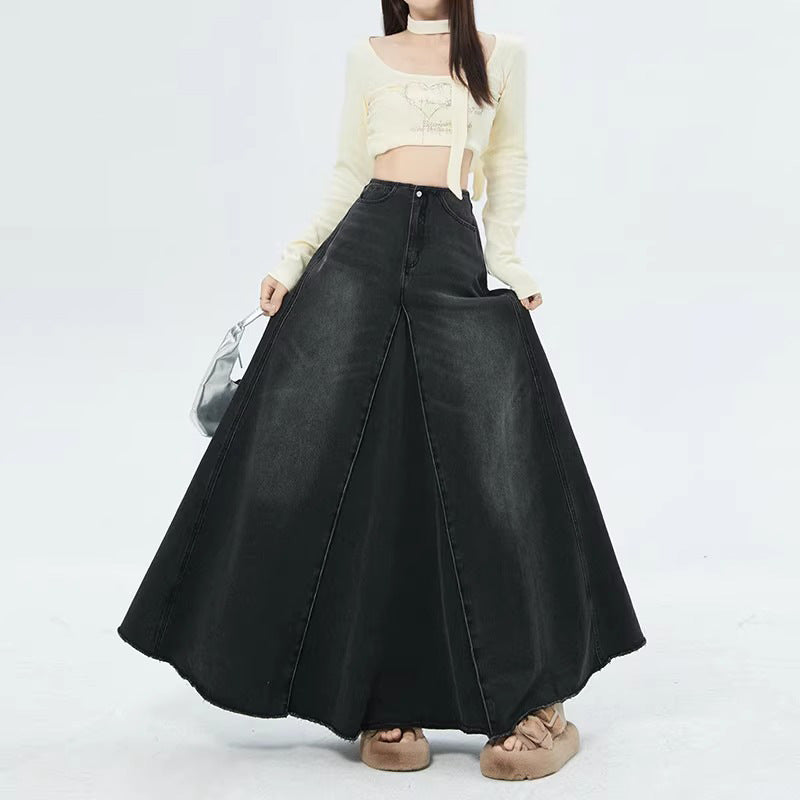 Vintage Denim A-Line Skirt