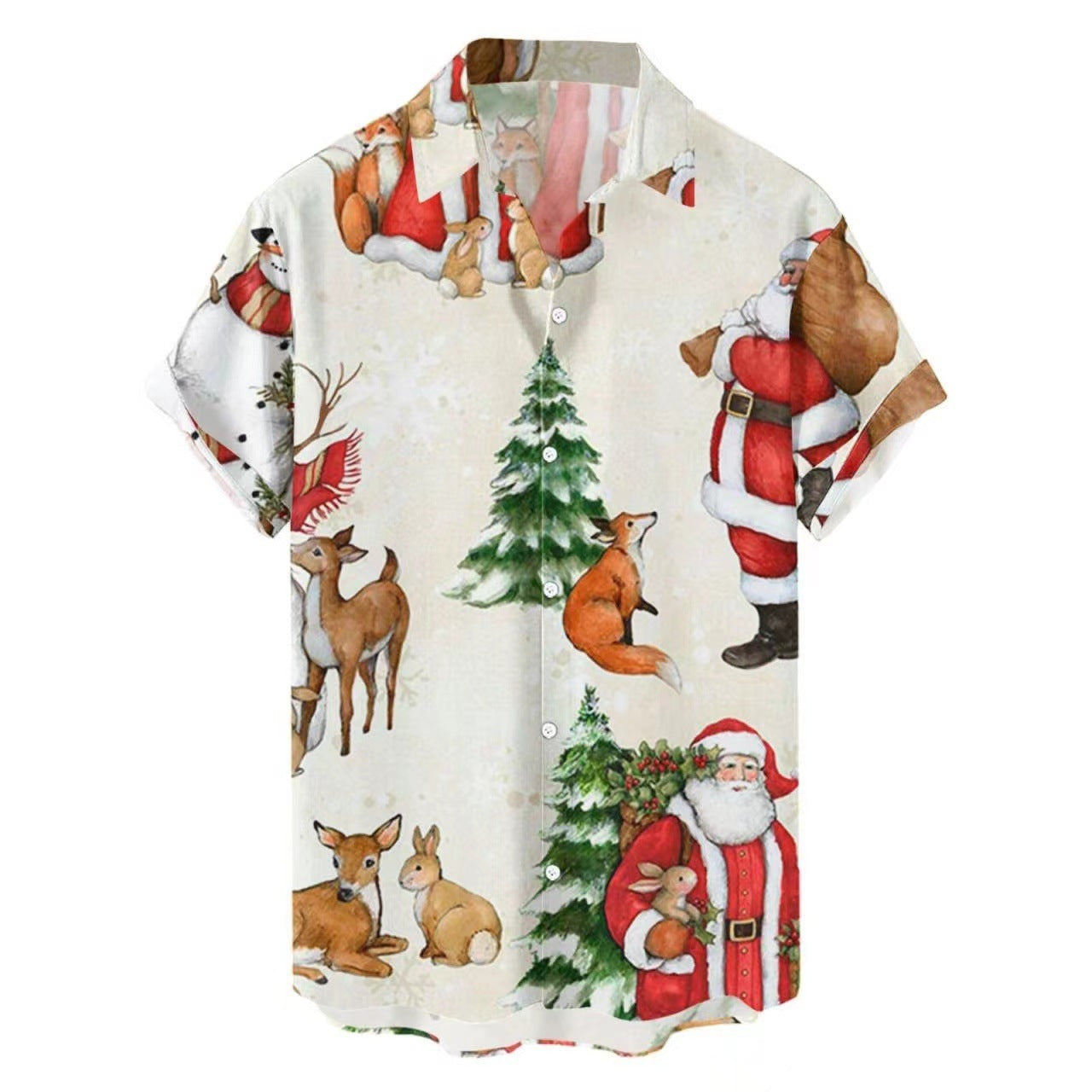 Hawaiiaans heren zomer 3D-geprint overhemd met korte mouwen