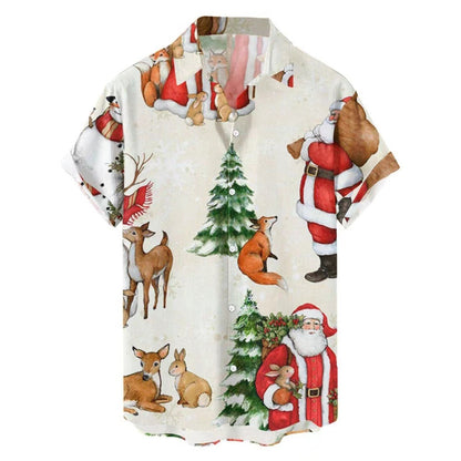 Hawaiiaans heren zomer 3D-geprint overhemd met korte mouwen