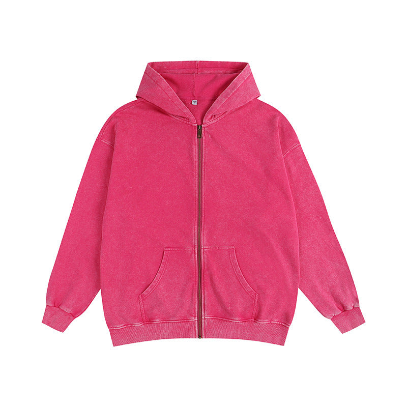 Distressed Cotton Hooded Sweatshirt