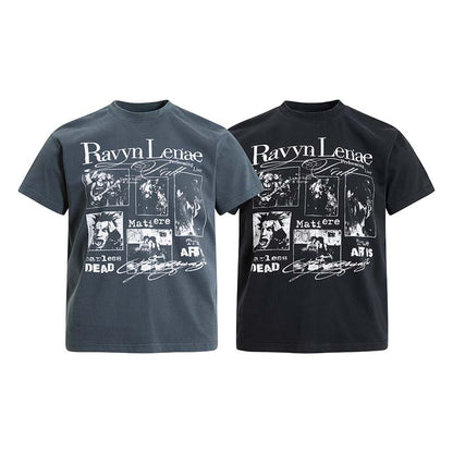 T-shirt met korte mouwen en portretprint