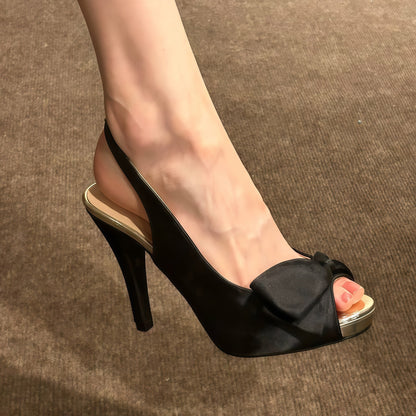 Fish-mouth high-heeled sandals