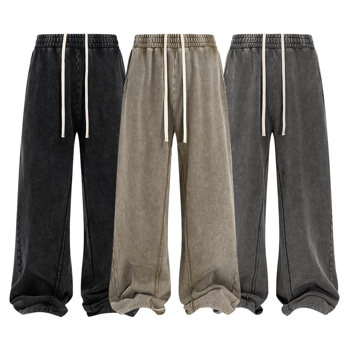 Retro Wide-Leg Men's Casual Pants