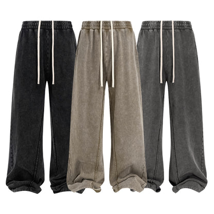 Retro Wide-Leg Men's Casual Pants