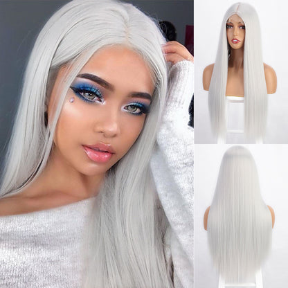 Lange stijle synthetische lace wig