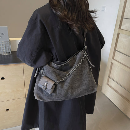 Women Denim Tote Bag Large Capacity Shoulder Crossbody Bag