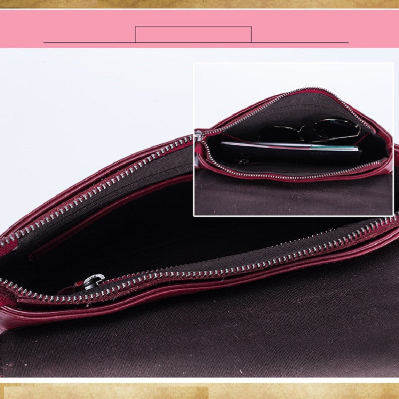 Retro schoudertas van gelooid rundleer