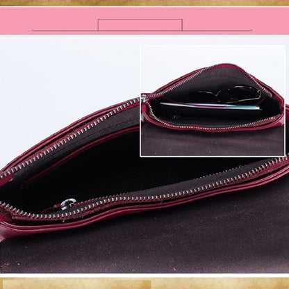 Retro schoudertas van gelooid rundleer