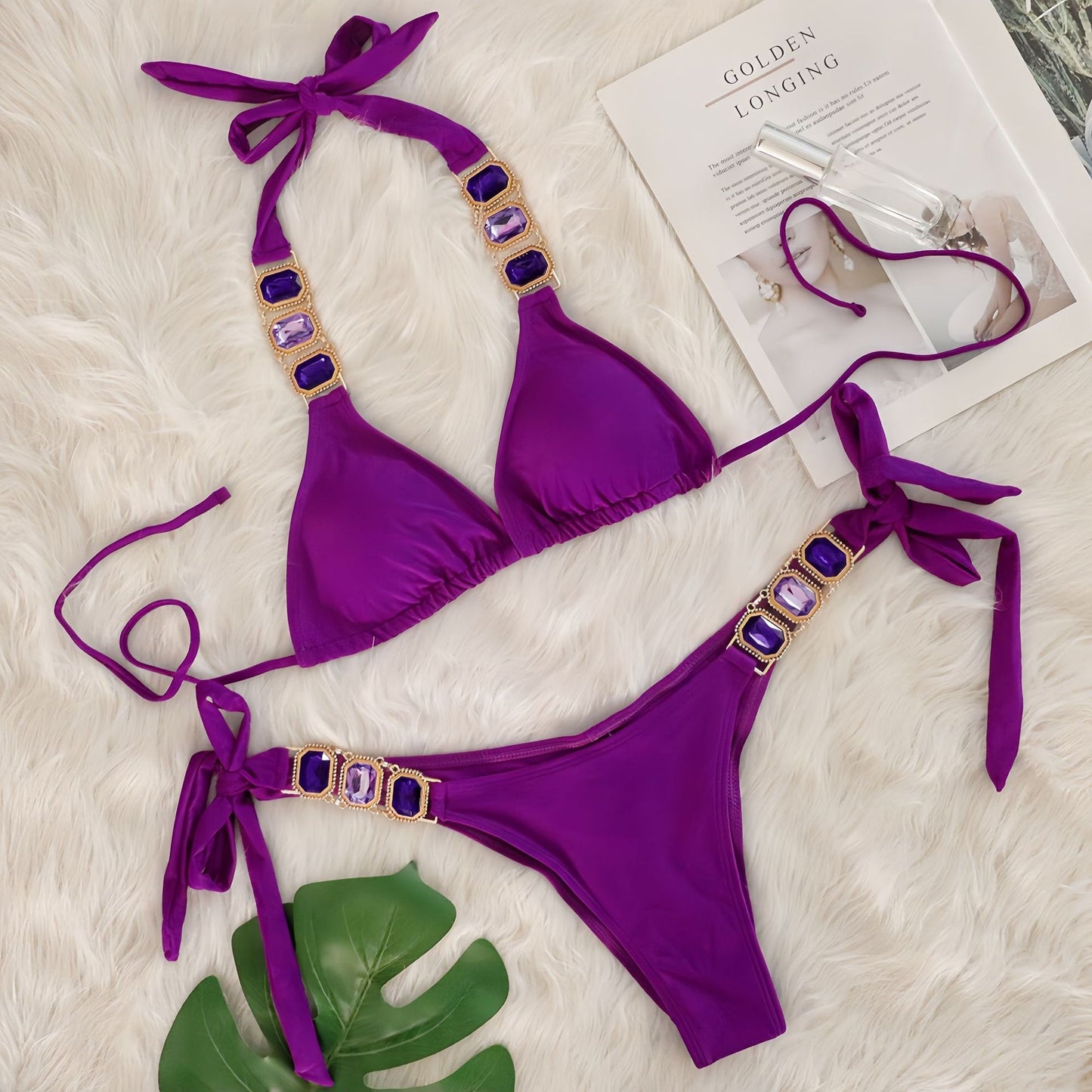 Crystal Diamond Bikini Two Piece Swimsuit