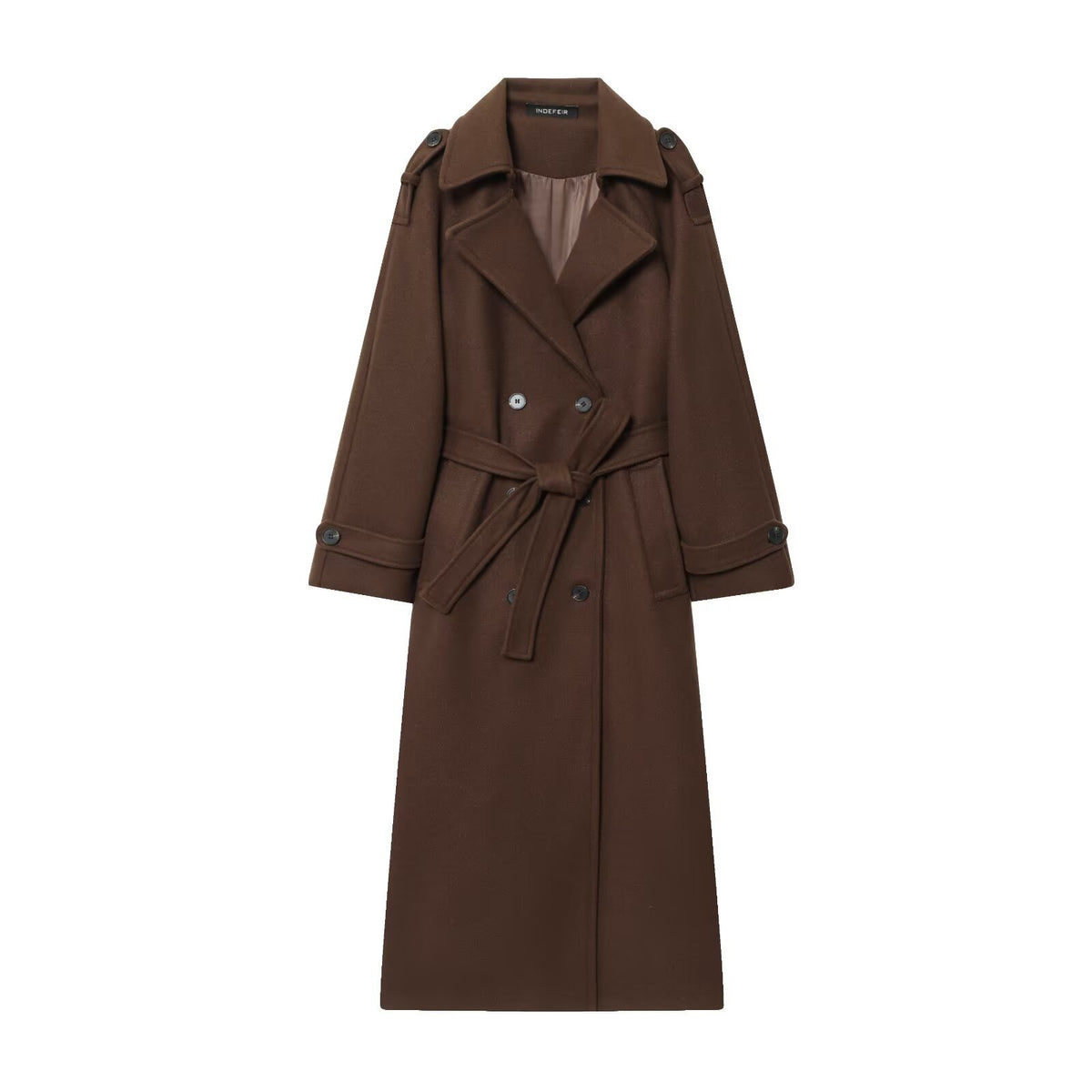 Womens Woolen Double Breasted Coat