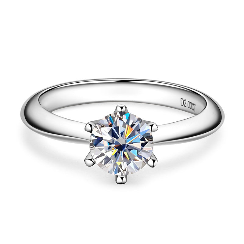 Classic Six-Claw Moissanite Ring