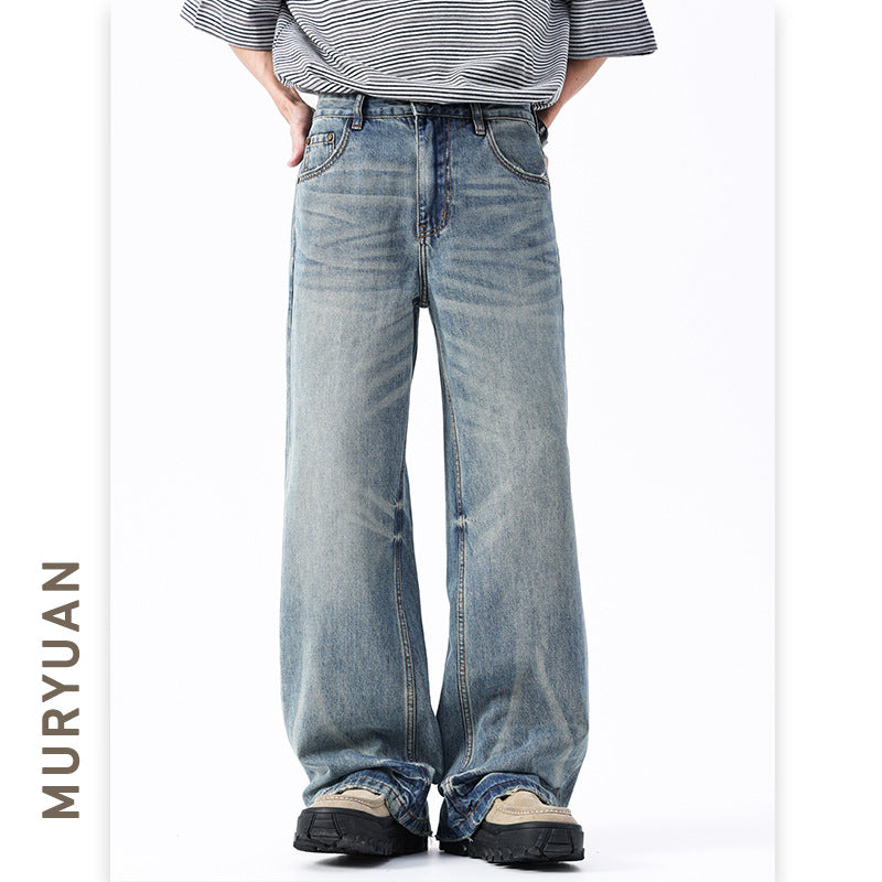 Denim Pants Men's Trendy Loose Straight Fit Oversized Jeans