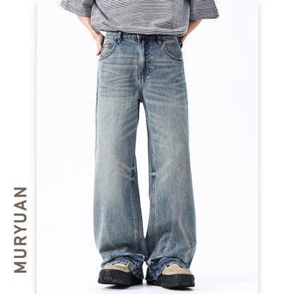 Denim Pants Men's Trendy Loose Straight Fit Oversized Jeans